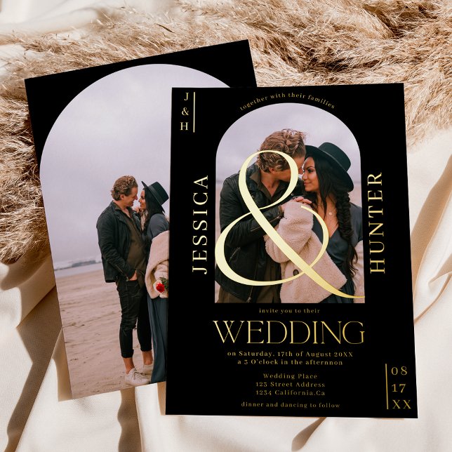 Modern boho arch 2 photos wedding black (Creator Uploaded)