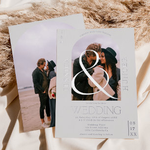 Modern boho arch 2 photos wedding grey