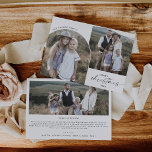 Modern Boho Arch 3 Family Photos Christmas News Ho Holiday Card<br><div class="desc">This modern boho arch 3 family photos Christmas news holiday card is the perfect modern holiday greeting. The bohemian black and white design features unique industrial lettering typography with minimalist vintage style. Personalize the card with 3 photos (2 on the front and 1 on the back), your family name, first...</div>