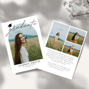 Modern Boho Arch 4 Photos Graduation Announcement