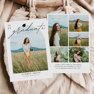 Modern Boho Arch 6 Photo Graduation Announcement