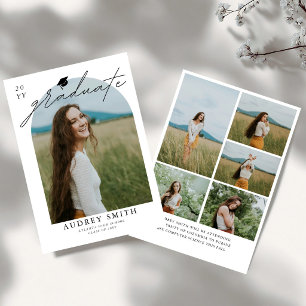Modern Boho Arch 6 Photos Graduation Announcement