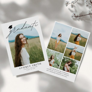 Modern Boho Arch 6 Photos Graduation Announcement