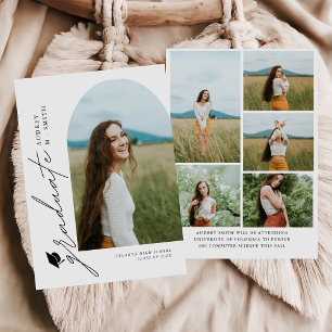Modern Boho Arch 6 Photos Graduation Announcement