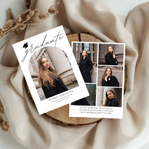 Modern Boho Arch 6 Photos Graduation Announcement
