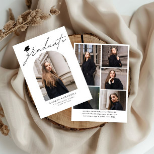 Modern Boho Arch 6 Photos Graduation Announcement