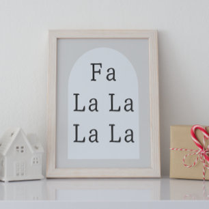 Modern Boho Arch   Beige Fa La La Wall Art Print