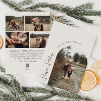 Modern Boho Arch Beige Happiest Holidays 5 Photo