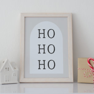 Modern Boho Arch Beige HO HO HO Wall Art Print