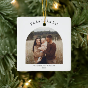 Modern Boho Arch Fa La La La La Ceramic Ornament