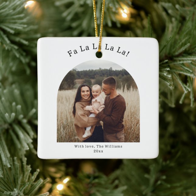 Modern Boho Arch Fa La La La La Ceramic Ornament (Tree)