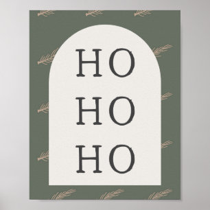 Modern Boho Arch   Green And Gold ho ho ho Print
