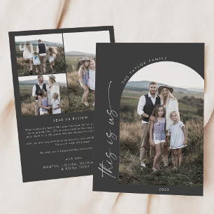 Modern Boho Arch   Grey This Is Us Photo Holiday Card
