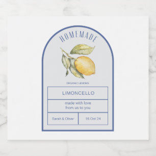 Modern Boho Arch Lemons Limoncello Wedding Bottle  Liquor Bottle Label