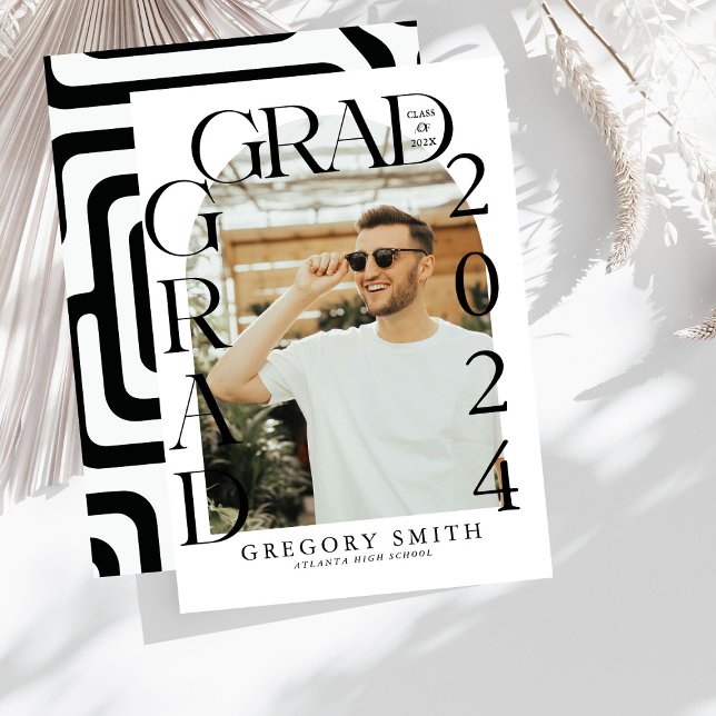 Modern Boho Arch Photo Graduation Announcement (Creator Uploaded)