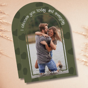 Modern Boho Arch Photo I Choose You Valentines Day Invitation