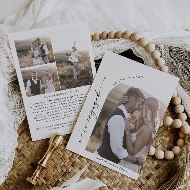 Modern Boho Arch Proposal Story Photo Engagement Announcement (Creator Uploaded)