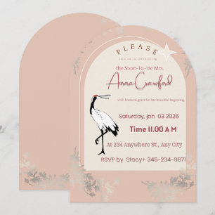 Modern Boho Arched Bridal Shower Invitation