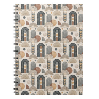 Modern Boho Arches on Cream, Spiral Notebook