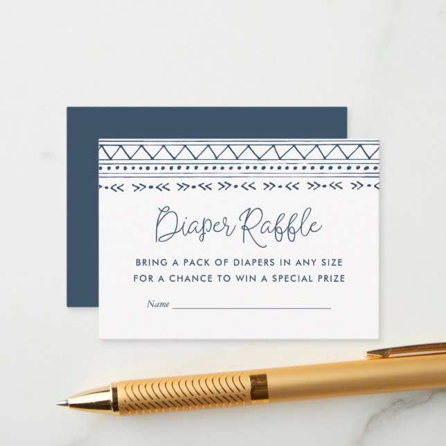 Modern Boho Baby Shower Diaper Raffle Enclosure Card (Front/Back In Situ)