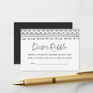 Modern Boho Baby Shower Diaper Raffle Enclosure Card