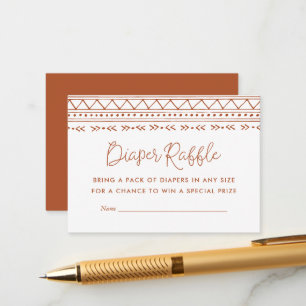 Modern Boho Baby Shower Diaper Raffle Enclosure Card