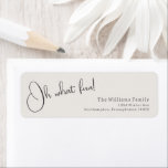 Modern Boho Beige Oh What Fun Return Address Label<br><div class="desc">Celebrate the holiday season with this modern boho beige oh what fun return address label. The unique and editable script gives the design a chic yet elegant touch. Its simple black and beige design embodies a classic and whimsical feel, perfect for the winter season. The minimal bohemian festive designer font...</div>