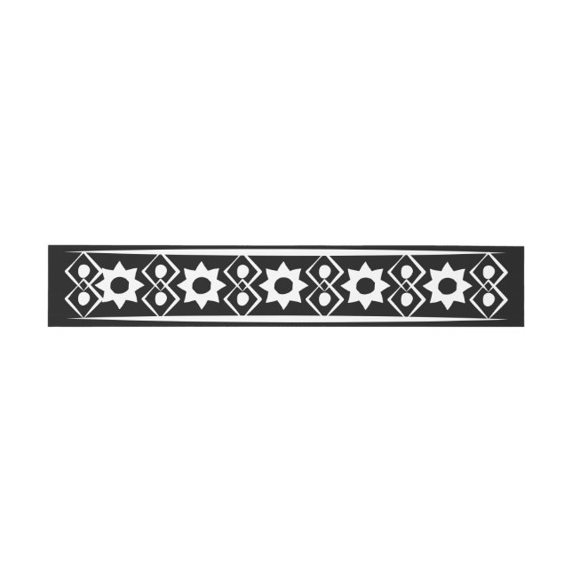 Modern Boho Black and White Pattern  Invitation Belly Band (Flat)