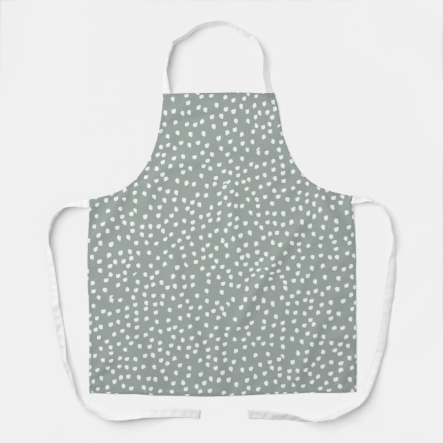 Modern Boho blue Polka Dot Apron (Front)