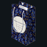 Modern Boho Blue Yellow Hanukkah Botanical Custom Small Gift Bag<br><div class="desc">Modern Boho Blue Yellow Hanukkah Botanical Custom Gift Bag</div>