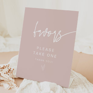 Modern Boho Blush Pink Favours Sign