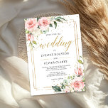 Modern Boho blush pink floral gold frame wedding Invitation<br><div class="desc">Modern Boho blush pink floral gold frame wedding invitation,  Contact me for matching items or for customisation,  Blush Roses ©</div>