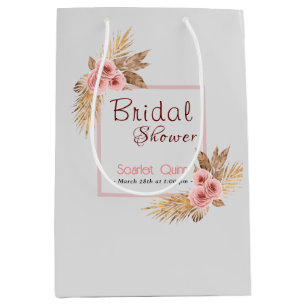 Modern boho blush pink rose bunch bridal shower#1 medium gift bag