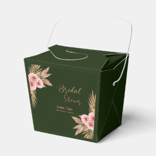 Modern boho blush pink rose bunch bridal shower #2 favour box