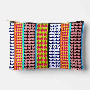 Modern Boho Bohemian Stripes Pattern Design Accessory Pouch