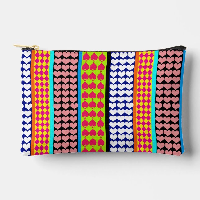 Modern Boho Bohemian Stripes Pattern Design Accessory Pouch (Front)