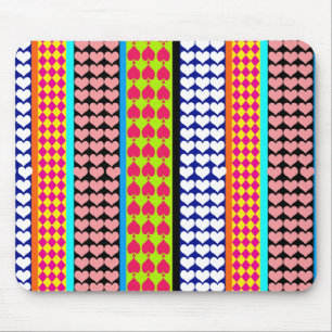 Modern Boho Bohemian Stripes Pattern Design Mouse Mat