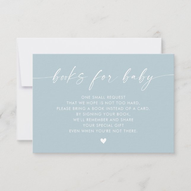 Modern Boho Books for Baby Insert, Boy Baby Shower Invitation (Front)