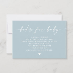 Modern Boho Books for Baby Insert, Boy Baby Shower Invitation