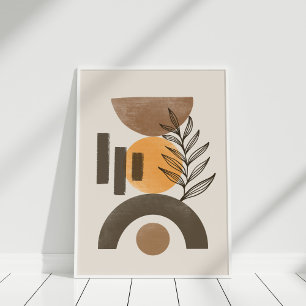 Modern Boho Botanical Geometric Abstract Wall Art 
