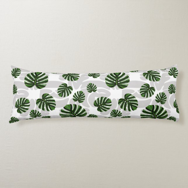 Modern Boho Botanical Leaves Pattern Body Cushion (Front)