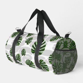 Modern Boho Botanical Leaves Pattern Duffle Bag