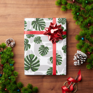 Modern Boho Botanical Leaves Pattern Wrapping Paper