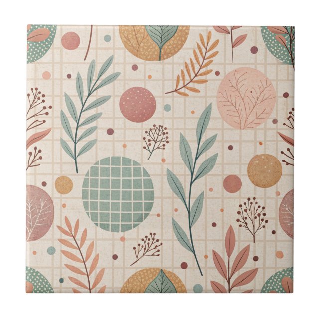 Modern Boho Botanical | Minimalist & Geometric Tile (Front)