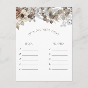 Modern Boho Bridal Shower Game How Old Were They  Postcard