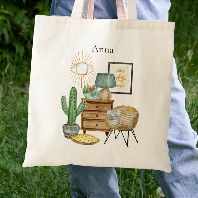 Modern Boho Cactus  Tote Bag (Creator Uploaded)