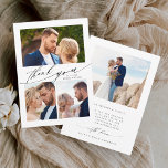 Modern Boho Calligraphy 4 Photo Wedding Thank You Card<br><div class="desc">Stylish modern boho calligraphy wedding thank you card with an optional photo and text on the back. You can use this card for a wedding,  bridal shower,  engagement,  anniversary,  or any special event. For more advanced customisation of this design,  please click the BLUE DESIGN TOOL BUTTON.</div>