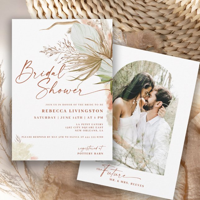 Modern Boho Calligraphy Script Bridal Shower Invitation (Creator Uploaded)