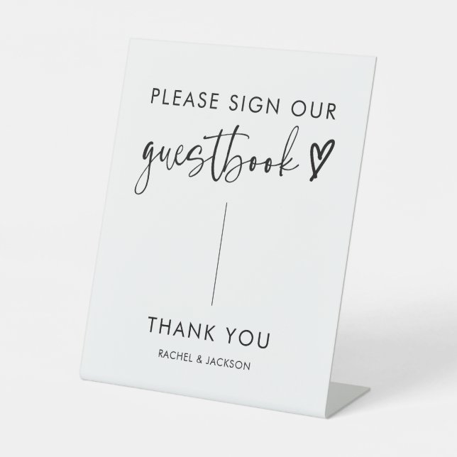 Modern Boho Calligraphy Wedding Guestbook Sign (Front)