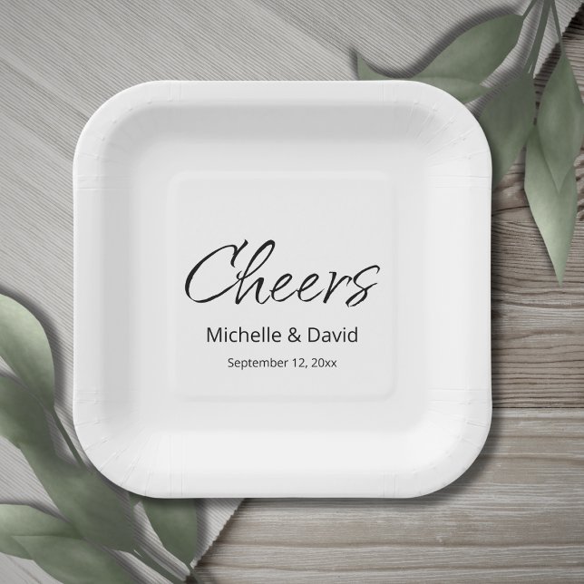 Modern Boho Casual Script Wedding Reception  Paper Plate (Creator Uploaded)